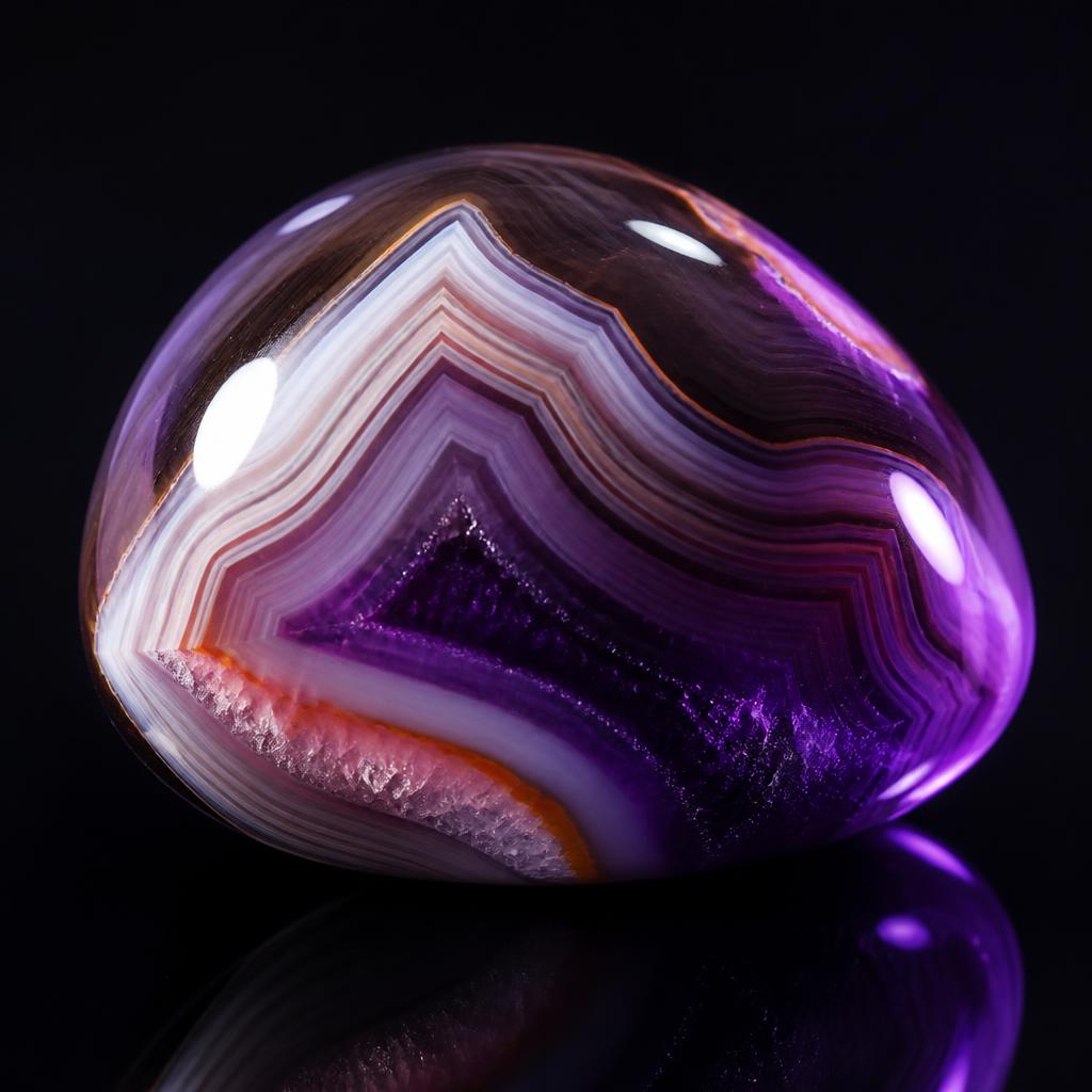 Glassy, mirror-polished agate finished with Lapidario 0.5µm Alpha-Alumina
